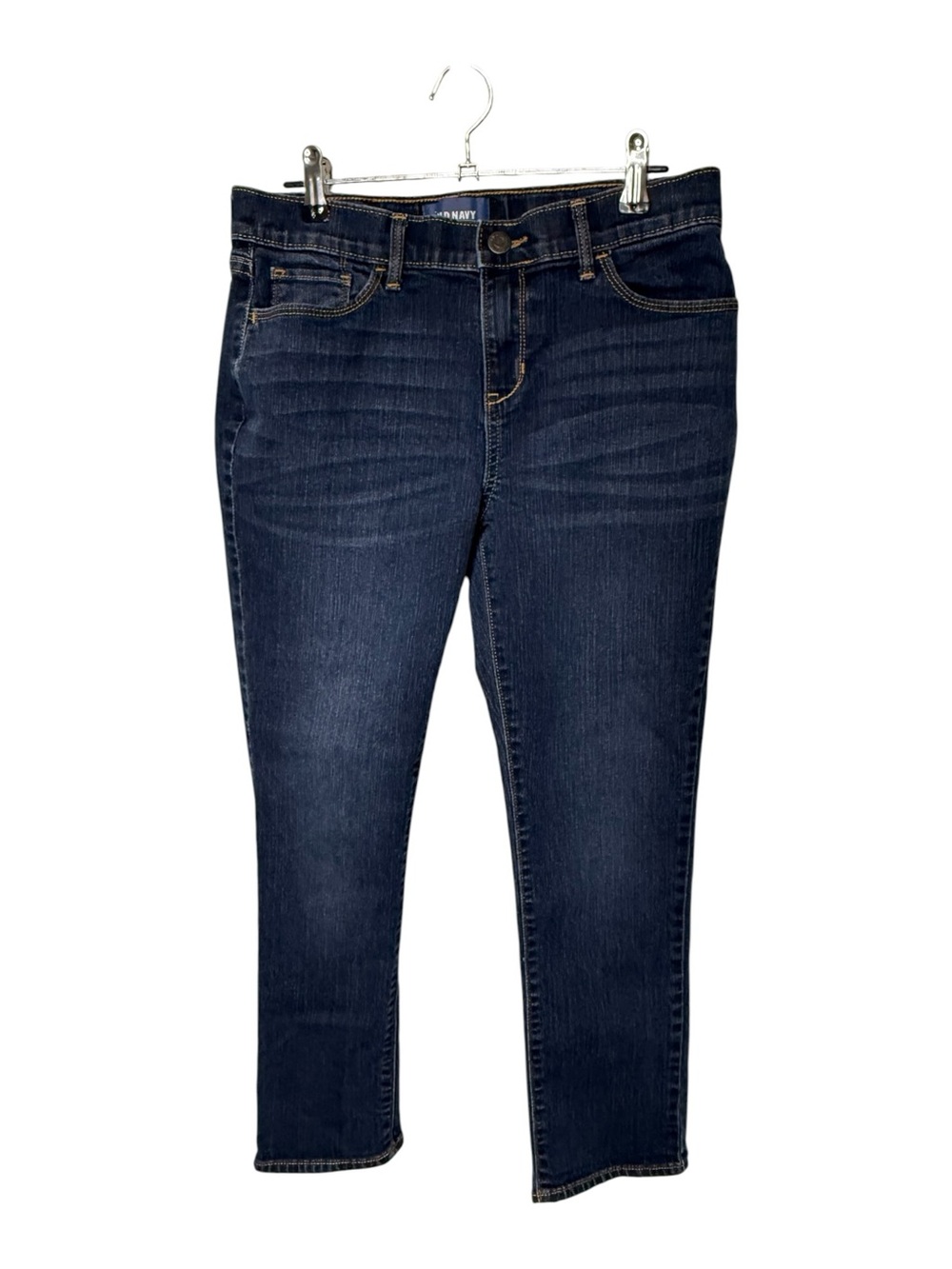 Old Navy Girls Size 16 Regular Dark Wash Straight Leg Jeans Stretch Blue Denim